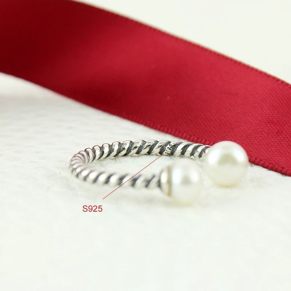 *NEW Pearl Twist Ring | 925 Sterling Silver - Picture 10 of 15